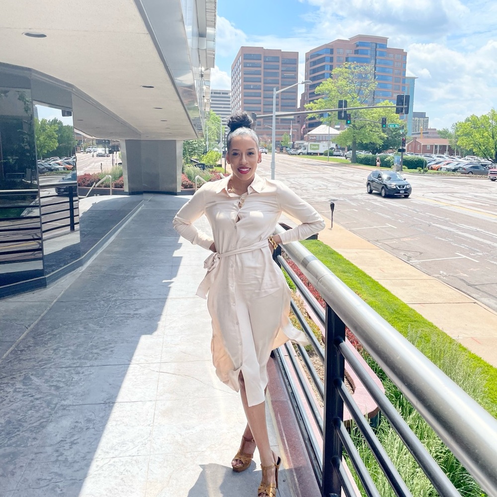 Banana Republic Cream Shirt Dress